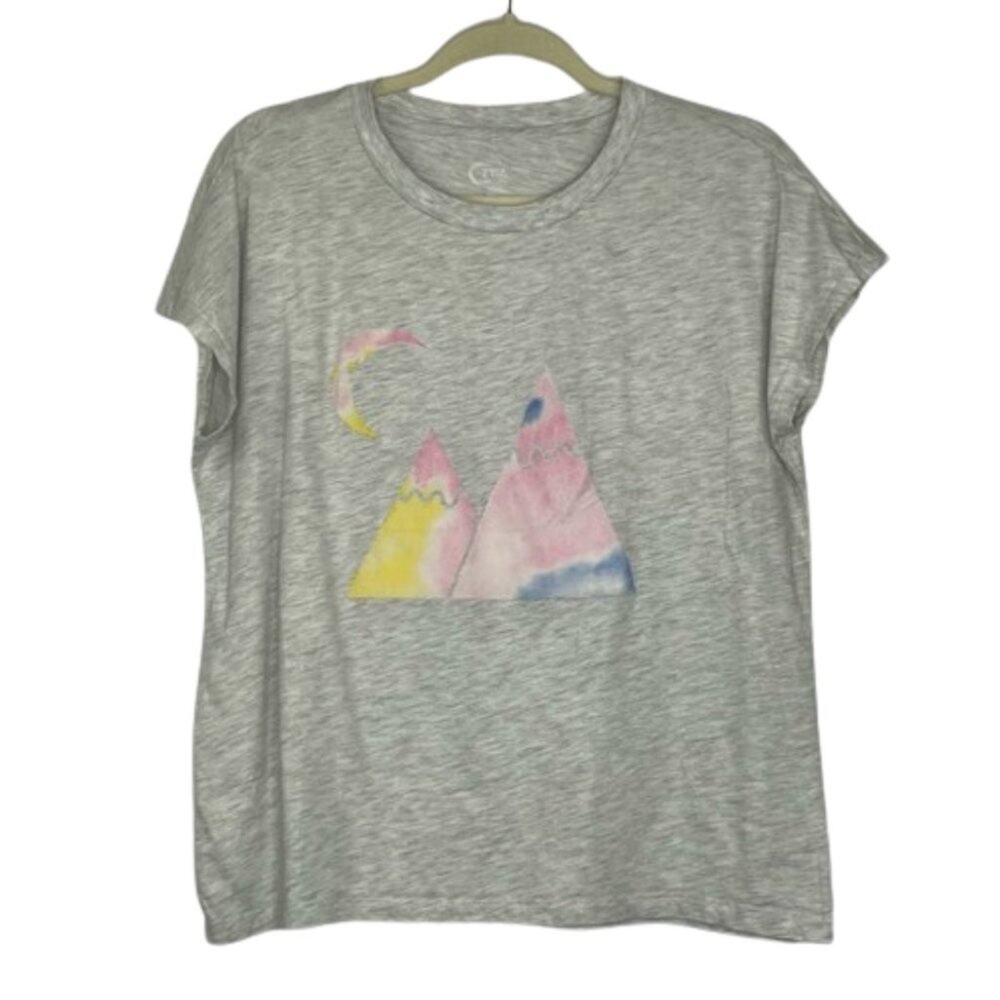 Zyia Active gray t-shirt moon & Mountains size Large